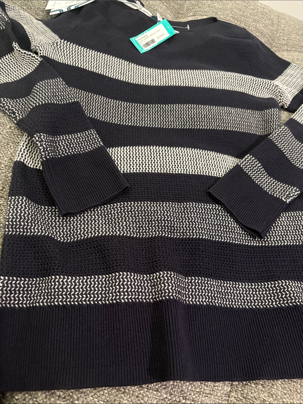 Market&Spruce Tanner Women's Sweater 16”p2p 25” L navy /white small